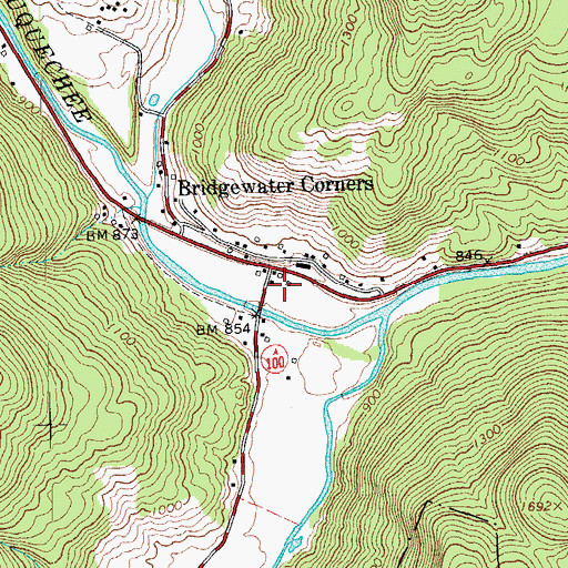 Topographic Map of Bridgewater Corners Post Office, VT
