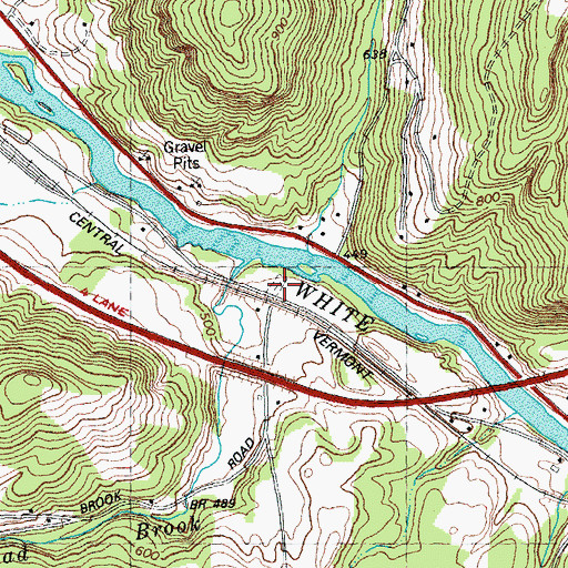 Topographic Map of Broad Brook Cemetery, VT