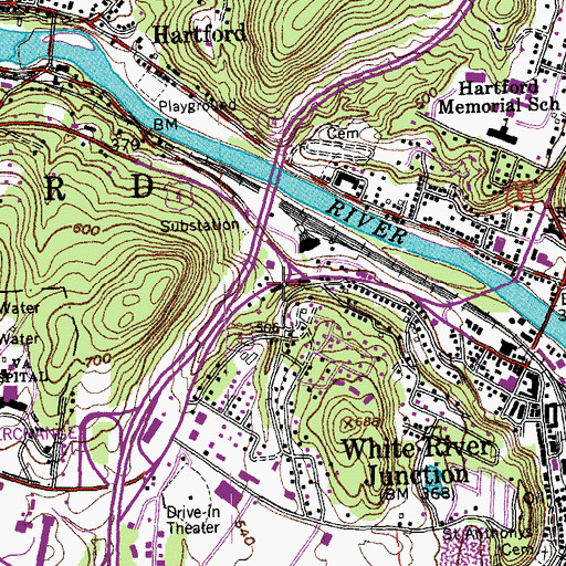 Topographic Map of Bugbee Building Senior Center, VT