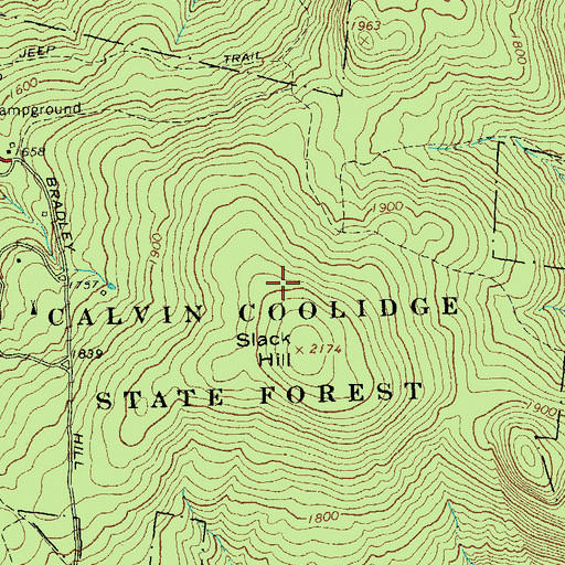Topographic Map of Calvin Coolidge State Park, VT