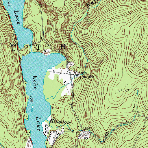 Topographic Map of Camp Plymouth State Park, VT