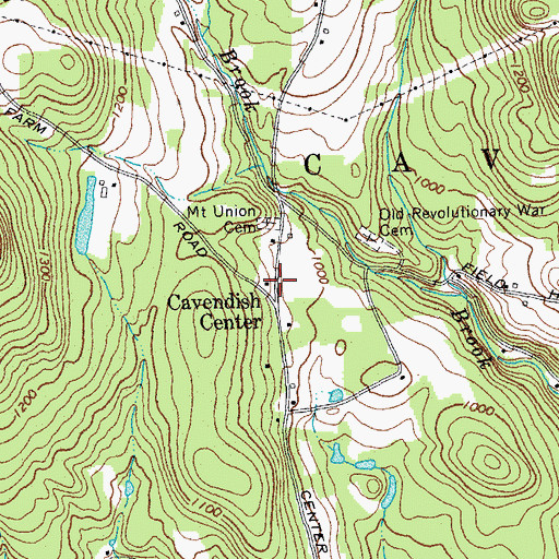 Topographic Map of Cavendish Center School (historical), VT