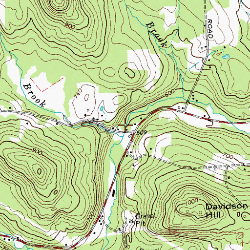 Topographic Map of Chandler School (historical), VT
