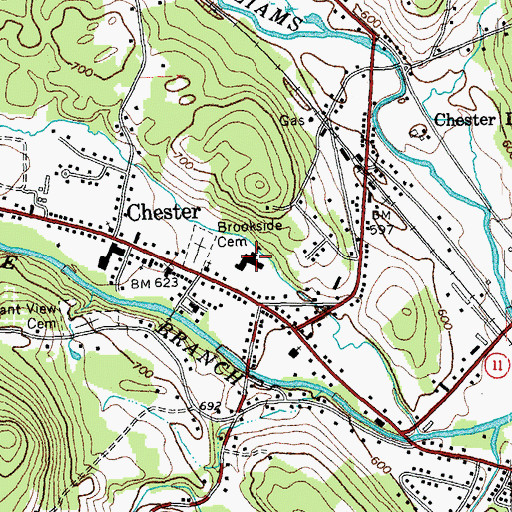 Topographic Map of Chester - Andover Elementary School, VT
