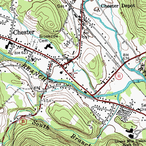 Topographic Map of Chester Post Office, VT