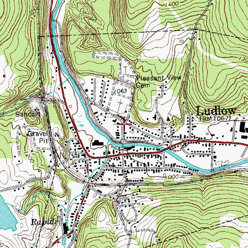 Topographic Map of Church of the Annunciation, VT
