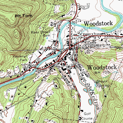 Topographic Map of Daughters of the American Revolution Historic House and Museum, VT