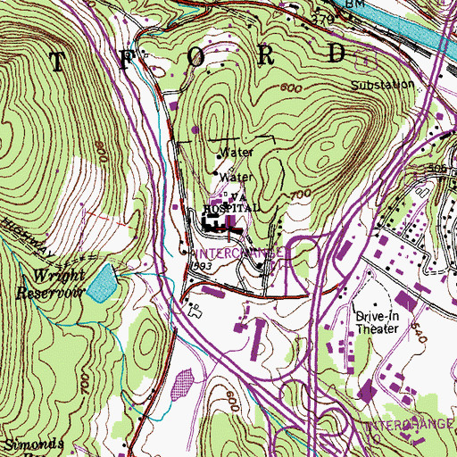 Topographic Map of Department of Veterans Affairs Medical Library, VT