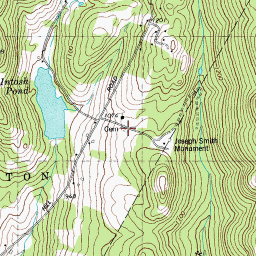 Topographic Map of Dewey Cemetery, VT
