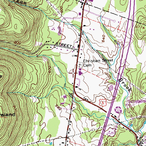 Topographic Map of Dothan Brook School, VT
