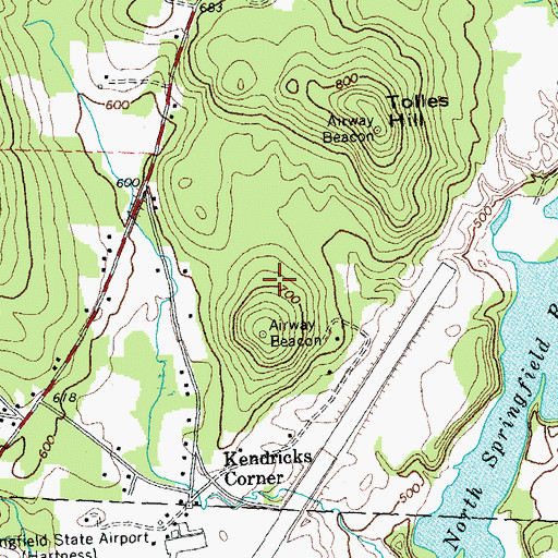 Topographic Map of Downers Covered Bridge, VT