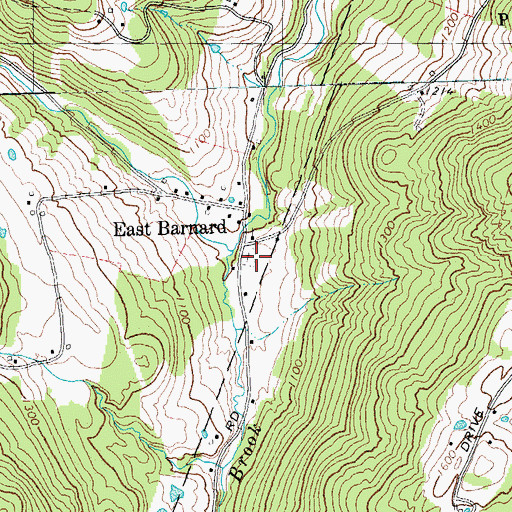 Topographic Map of East Barnard Cemetery, VT