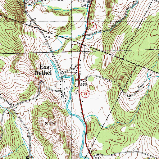 Topographic Map of East Bethel Cemetery, VT