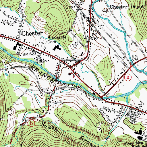 Topographic Map of First Universalist Parish Church, VT