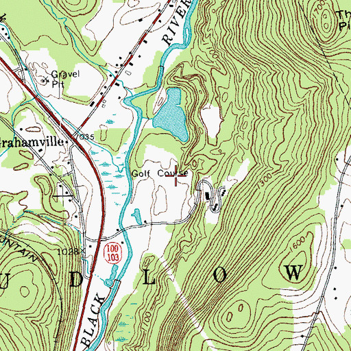 Topographic Map of Fox Run Golf Course, VT
