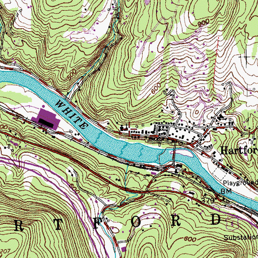 Topographic Map of Greater Hartford United Church, VT