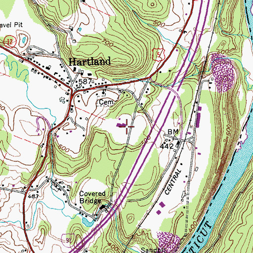 Topographic Map of Hartland Elementary School, VT