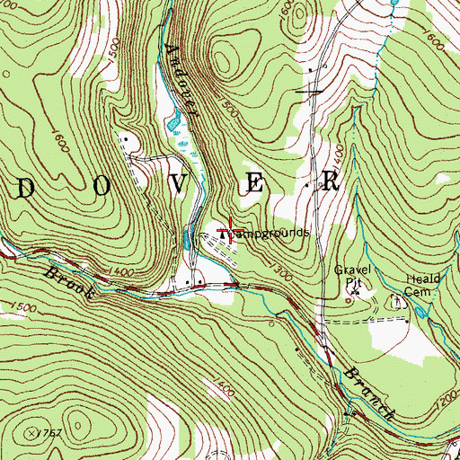 Topographic Map of Horseshoe Acres, VT
