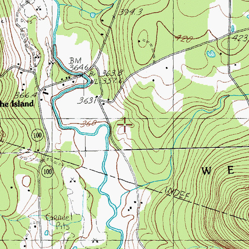 Topographic Map of Island Cemetery, VT