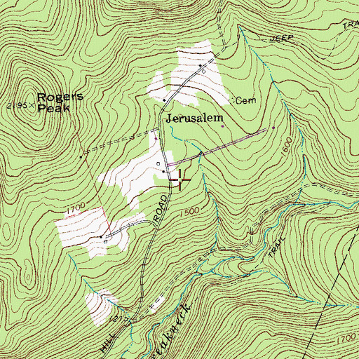 Topographic Map of Jerusalem School (historical), VT