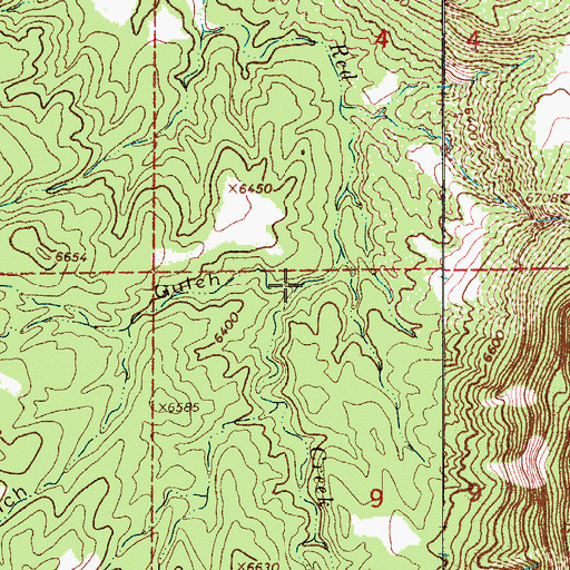 Topographic Map of Livesey Gulch, CO
