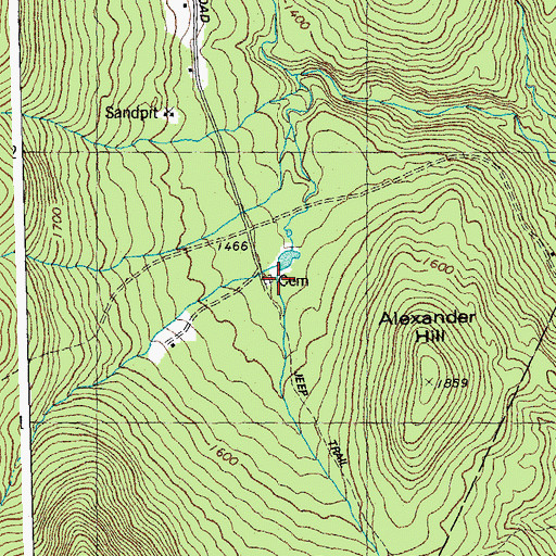 Topographic Map of Little Hollow Cemetery, VT