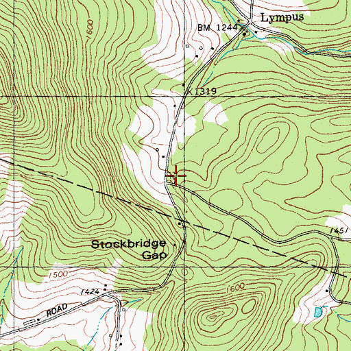 Topographic Map of Lympus Cemetery, VT