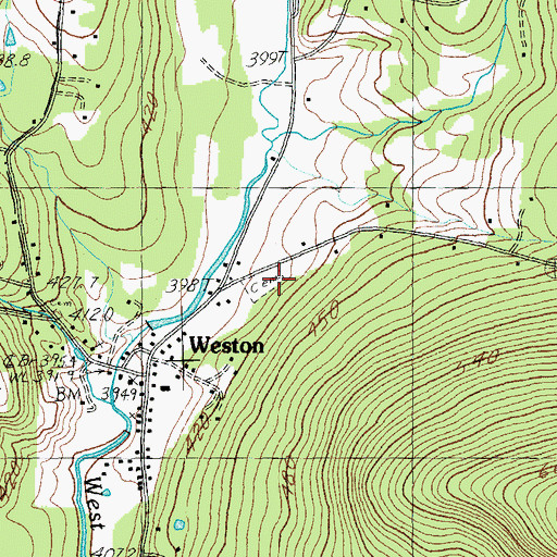 Topographic Map of Maple Grove Cemetery, VT