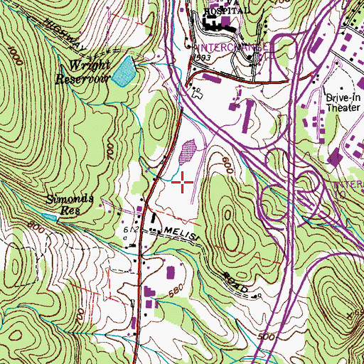 Topographic Map of Maple Leaf Campground, VT