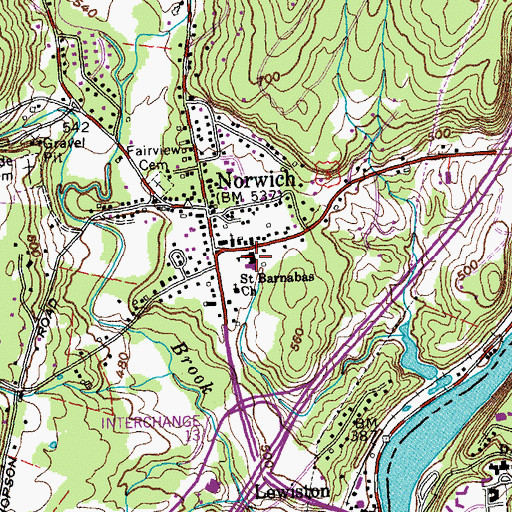 Topographic Map of Marion W Cross School, VT