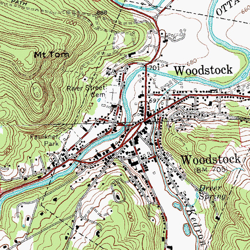 Topographic Map of Middle Covered Bridge, VT