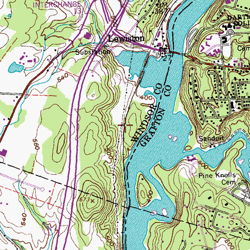 Topographic Map of Montshire Museum, VT