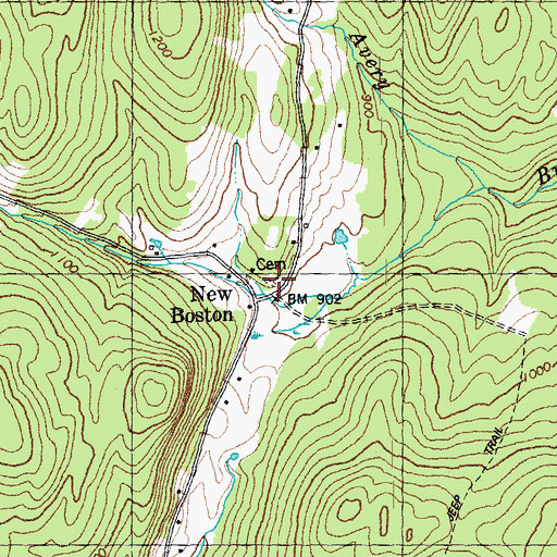 Topographic Map of New Boston Cemetery, VT