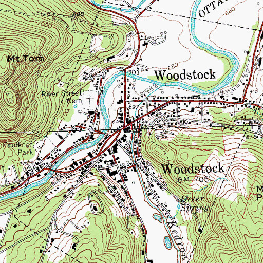 Topographic Map of Norman Williams Public Library, VT