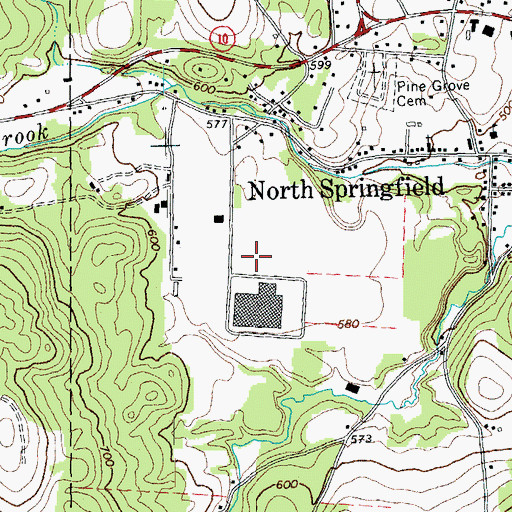 Topographic Map of North Springfield Industrial Park, VT