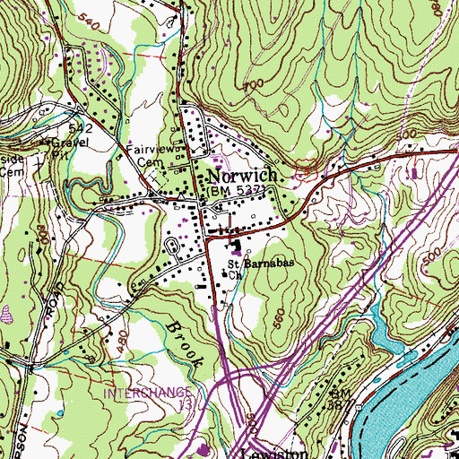 Topographic Map of Norwich Congregational Church, VT