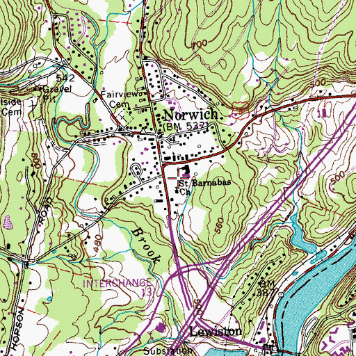 Topographic Map of Norwich Green, VT