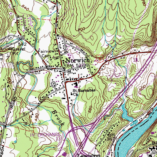 Topographic Map of Norwich Historical Society Building, VT
