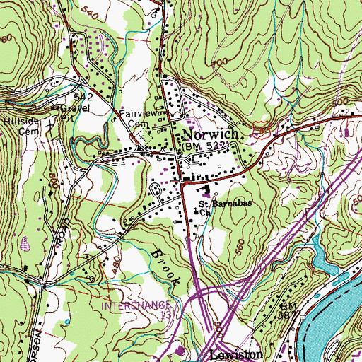 Topographic Map of Norwich Post Office, VT