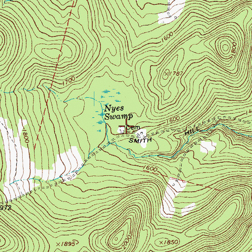 Topographic Map of Nye Cemetery, VT