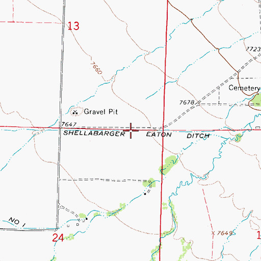Topographic Map of Shellabarger Eaton Ditch, CO