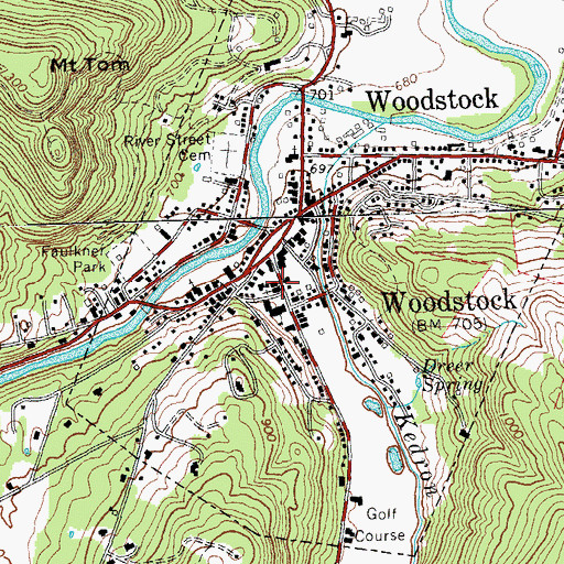 Topographic Map of Our Lady of the Snows Roman Catholic Church, VT