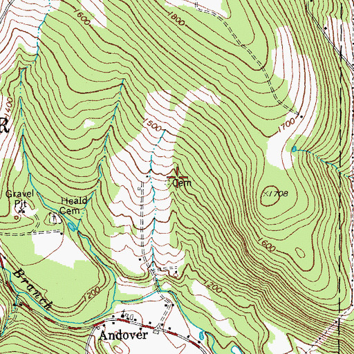 Topographic Map of Pettengill Cemetery, VT