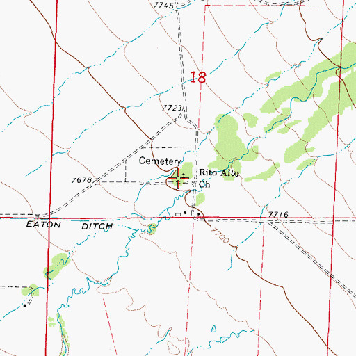 Topographic Map of Rito Alto Church, CO