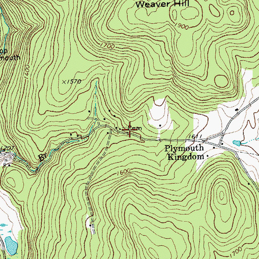 Topographic Map of Plymouth Kingdom Cemetery, VT
