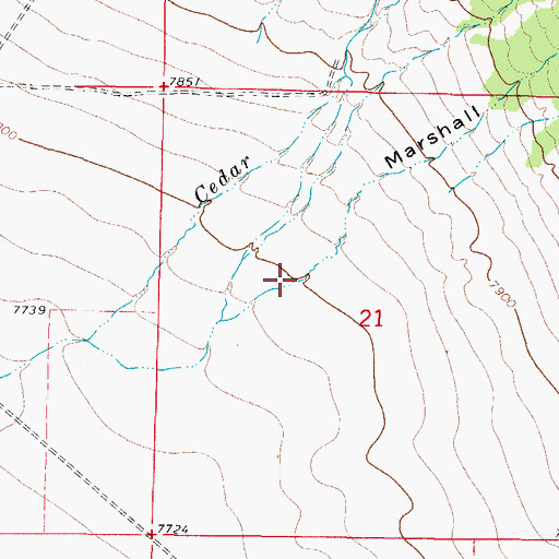 Topographic Map of Marshall Gulch, CO