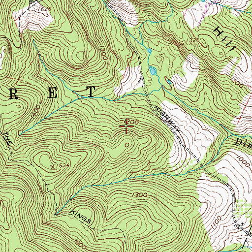 Topographic Map of Pomfret Town Forest, VT