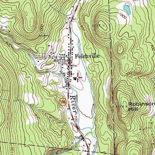Topographic Map of Reading Elementary School, VT