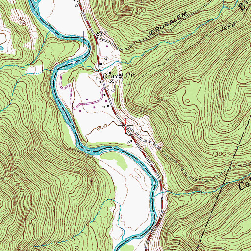 Topographic Map of River School (historical), VT