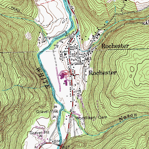Topographic Map of Saint Elizabeths Catholic Church, VT